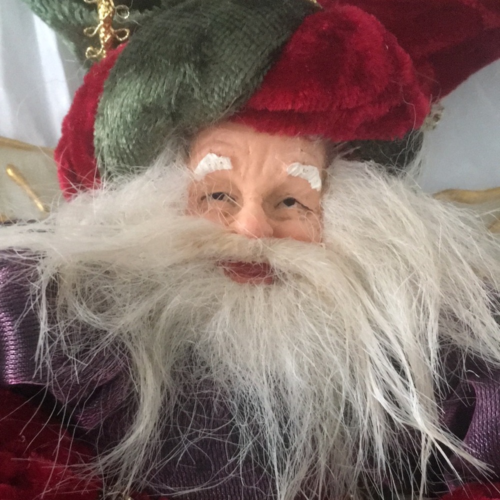 Handcrafted Santa Elf - Brocades, Velvet, & Trims